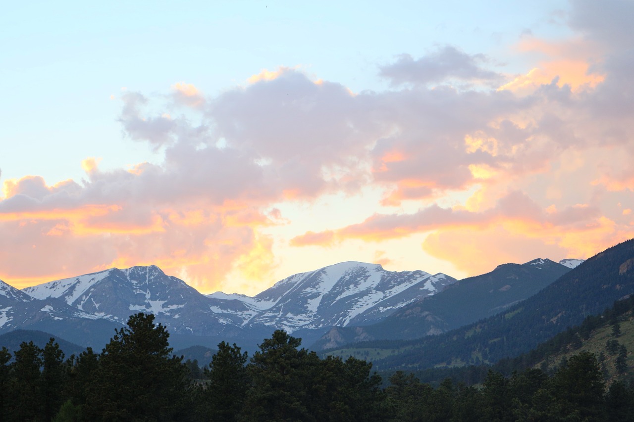 Rocky Mountains at sunset